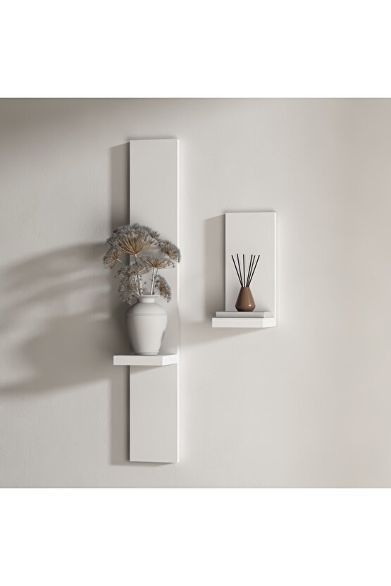 LİME DUVAR RAF SETİ BEYAZ ( MAT )