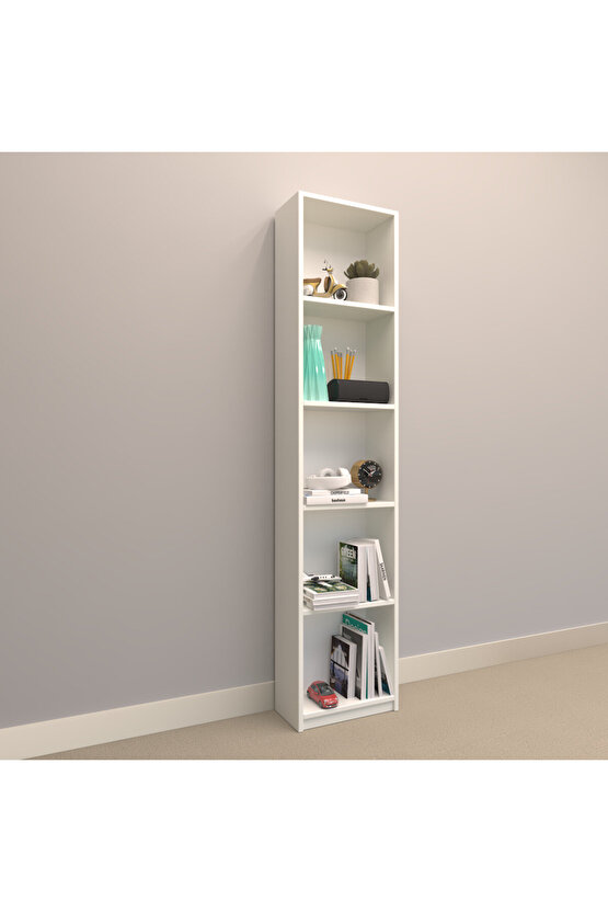 ALİNA SUNTALAM KİTAPLIK ( 40 x 180 cm ) BEYAZ ( MAT )