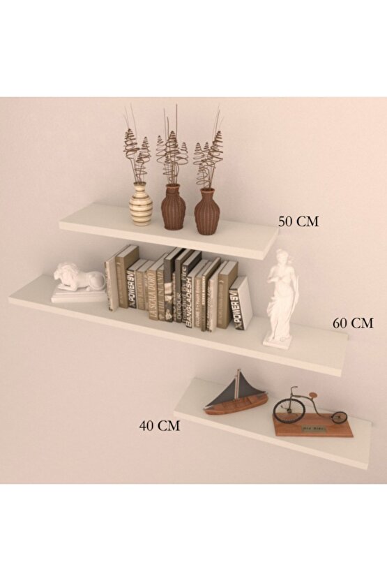 3 Lü Raf Set ( 60 - 50 - 40 ) Akçaağaç ( Mat )