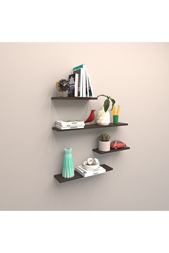 4 Lü Gizli Bağlantılı Raf Set ( 80 - 60 - 40 - 40 ) Antrasit ( Mat )
