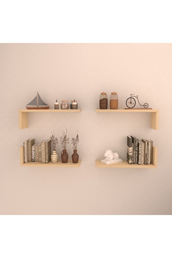 Mat Akçaağaç 4 Lü L Raf Set 45 Cm