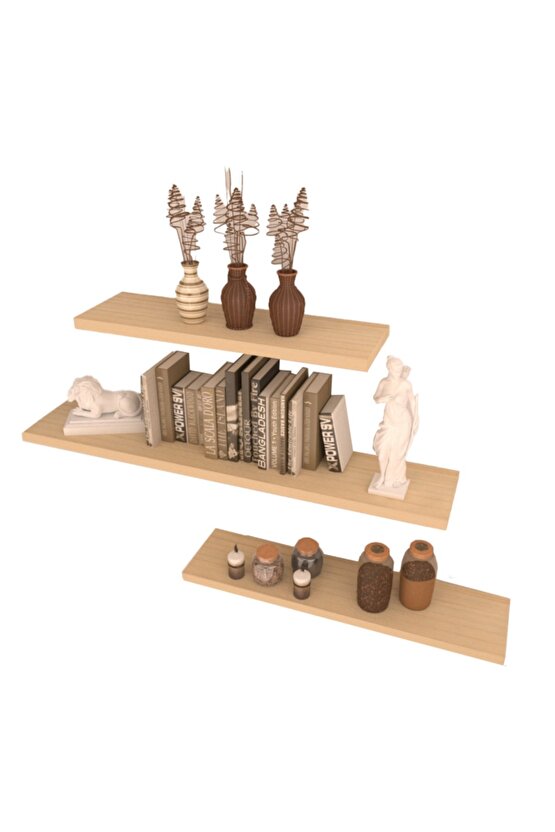 Akçaağaç Mat 3 Lü Raf Set 80-60-40 cm