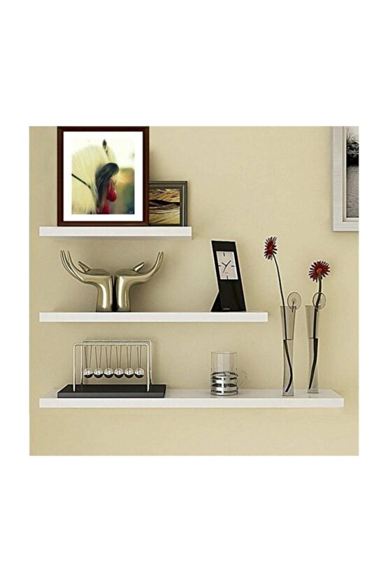 3 Lü Raf Set ( 60 - 50 - 40 ) Beyaz ( Mat )