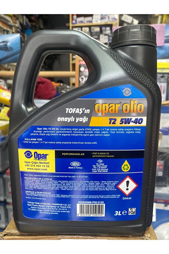 T2 5W40 LPG’Lİ ARAÇLAR İÇİN ORJİNAL YAĞ