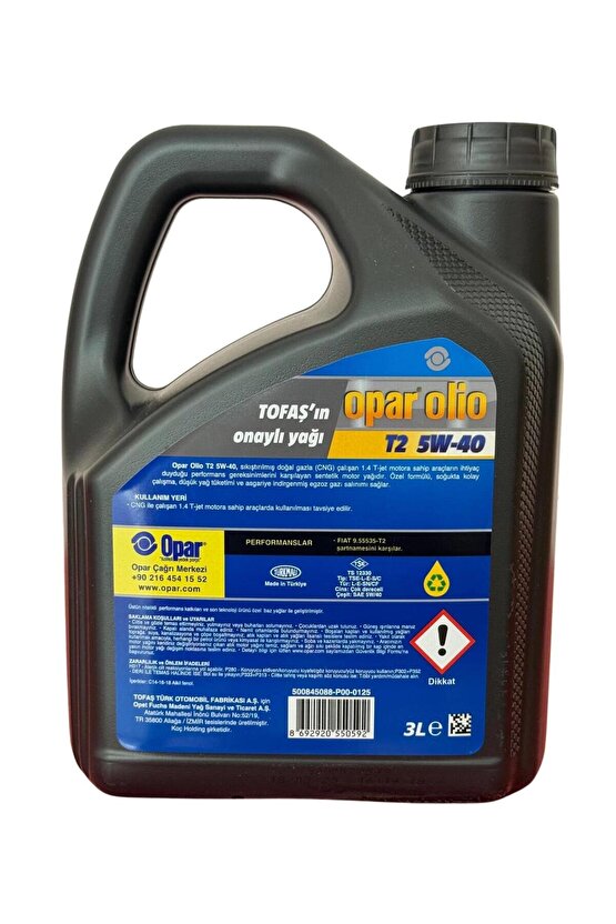 Olio 5w-40 T2 3 LT (540  540  5W40) Motor Yağı (Orijinal) 55176572 YENİ TARİH