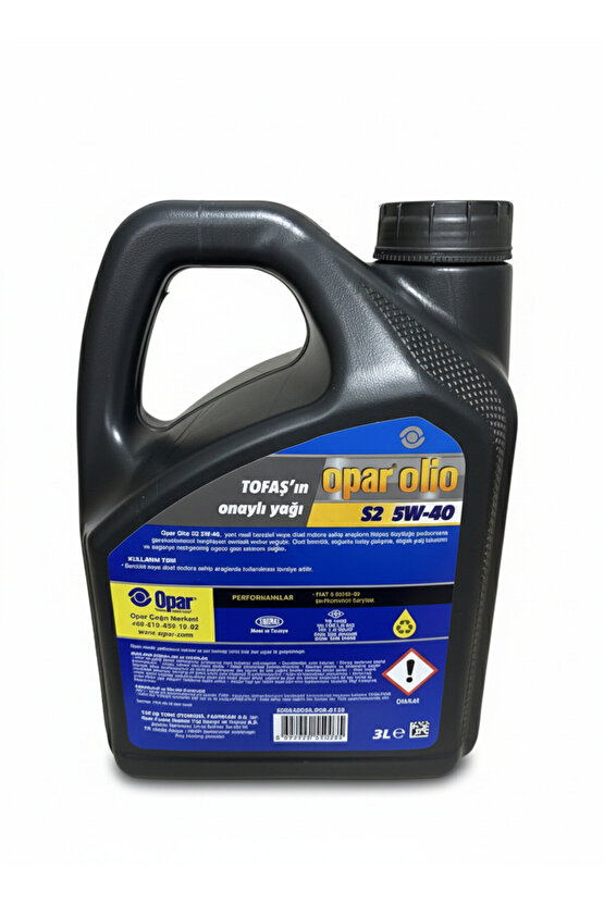 Olio S2 5W40 3 Litre 55175966 BENZİNLİ MODELLER YENİ TARİH
