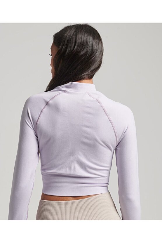 crop ceket Lila