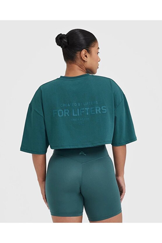 Oneractive crop t-shirt Koyu yeşil