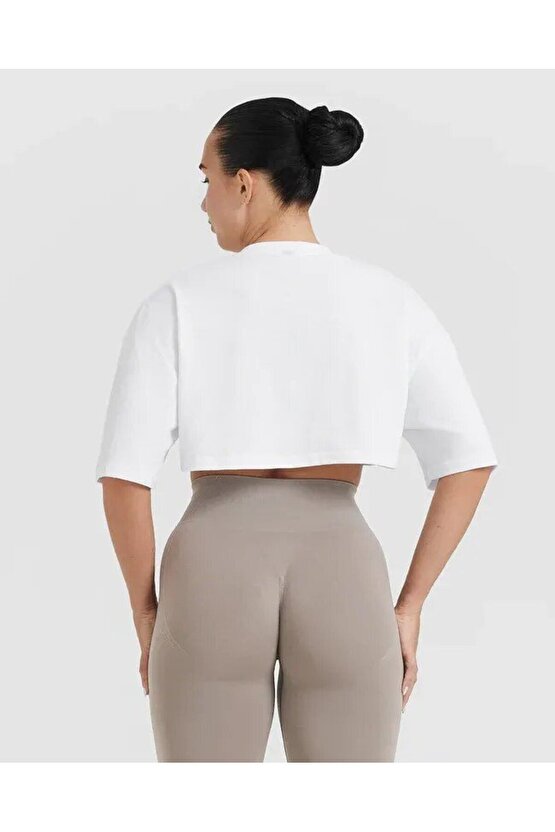 ONERACTİVE Crop T-shirt Beyaz