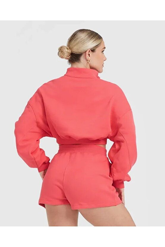 ONERACTİVE FERMUARLI SWEATSHİRT Nar Çiçeği