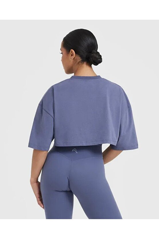 ONERACTİVE Crop T-shirt İndigo