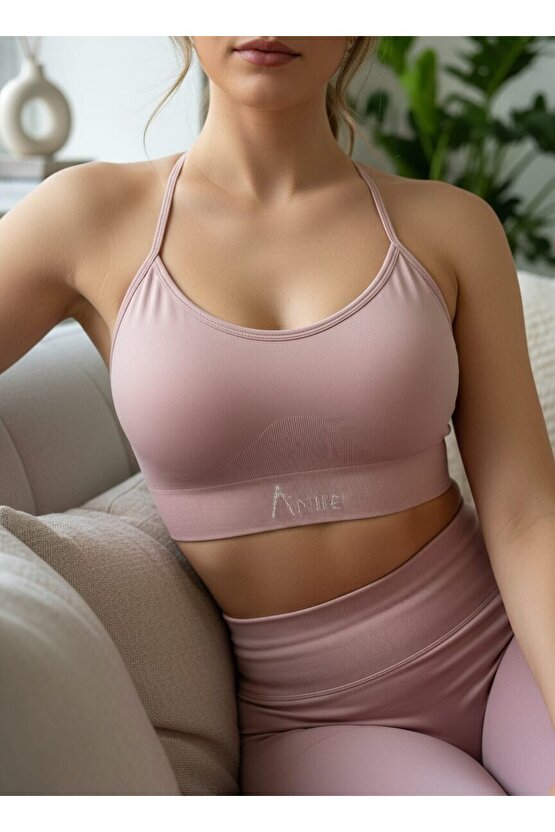 Aniri Seamless Spor Bra - Pudra