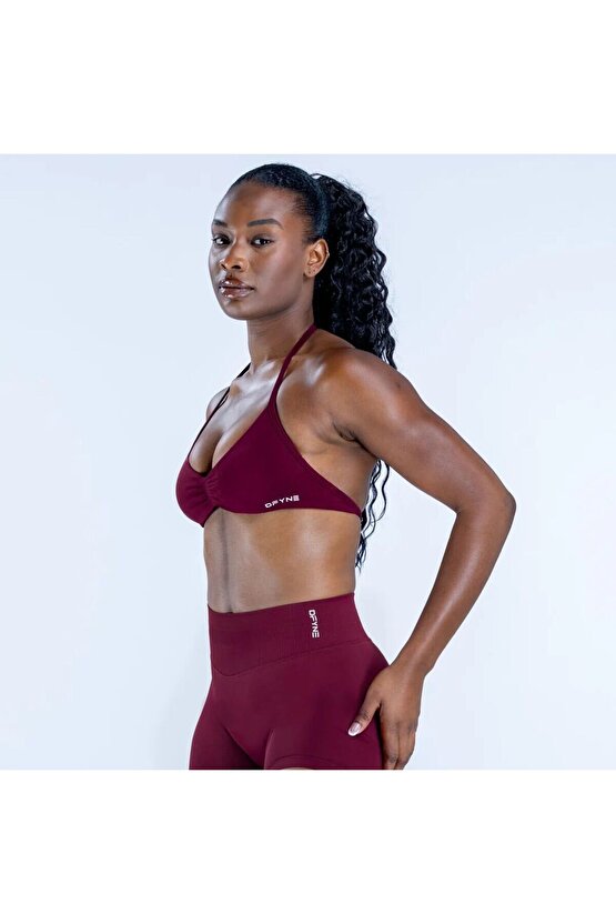Bordo Impact Strappy Bra - Destekleyici Spor Bra