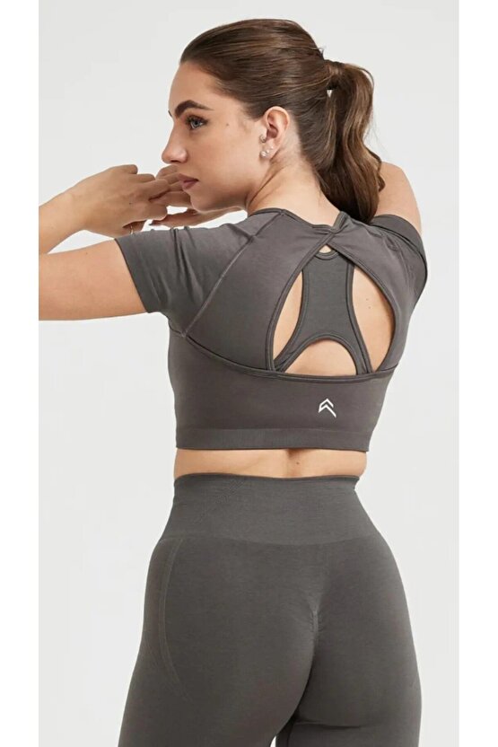 Oneractive Crop Kısa Kol Füme