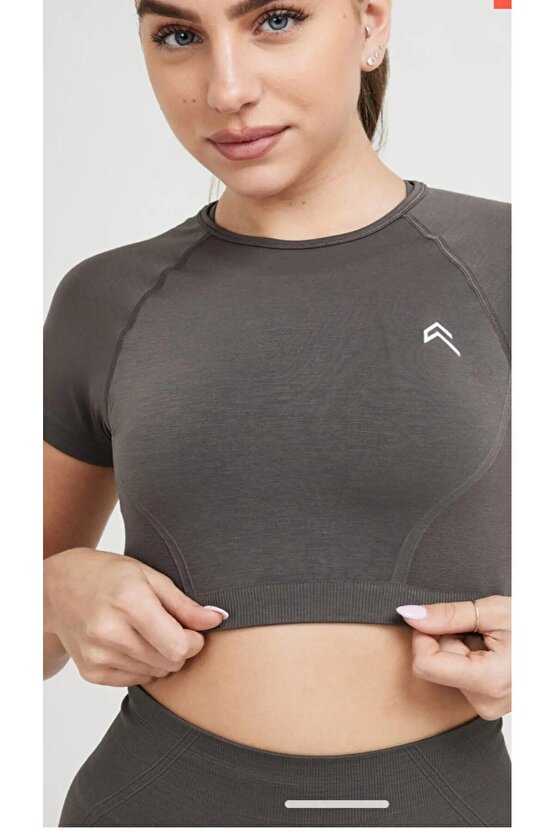 Oneractive Crop Kısa Kol Füme