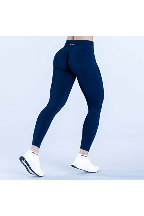 Lacivert Impact Leggings - Şekillendirici ve Scrunch Detaylı Spor Tayt