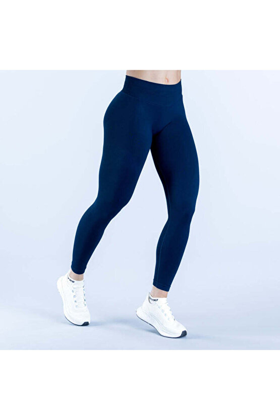 Lacivert Impact Leggings - Şekillendirici ve Scrunch Detaylı Spor Tayt