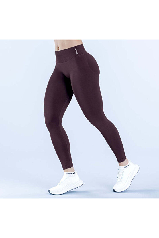 Bordo Impact Leggings - Şekillendirici ve Toparlayıcı Spor Tayt