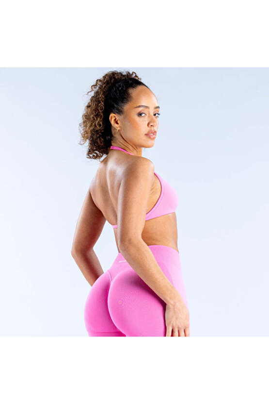 Pembe Impact Strappy Bra - Destekleyici Spor Bra