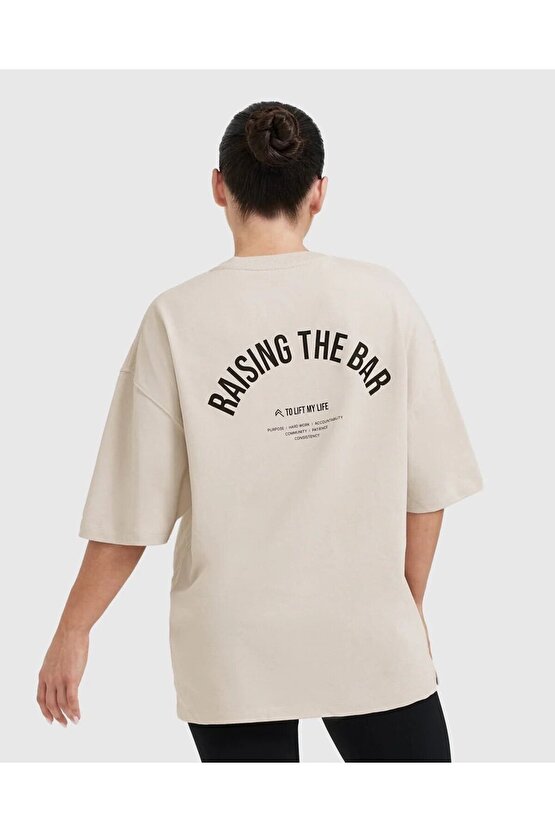 Oversize unisex t shirt Krem