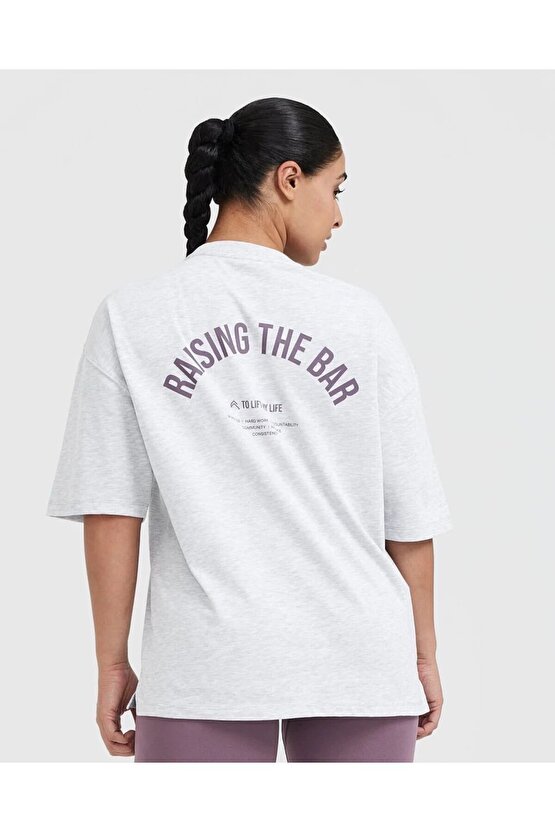Oneractive t-shirt oversize açık gri