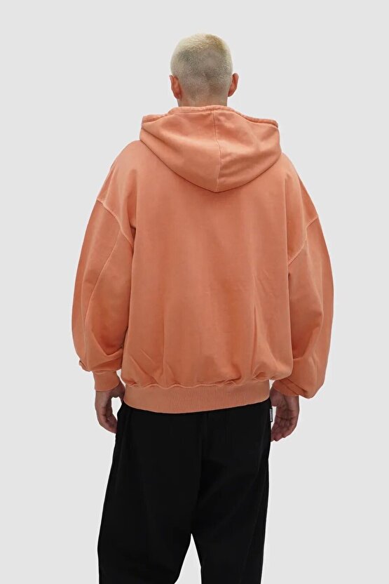 Unisex Fermuarlı Sweatshirt Peach