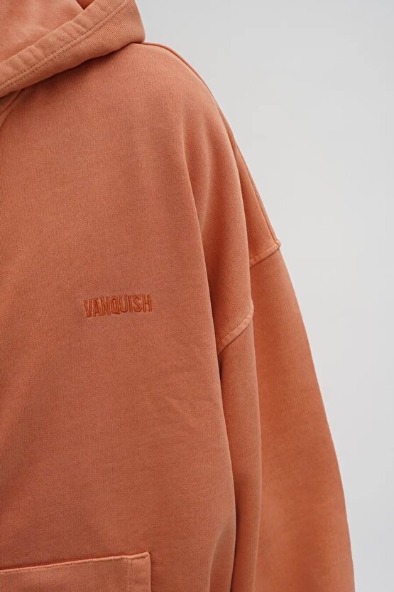 Unisex Fermuarlı Sweatshirt Peach