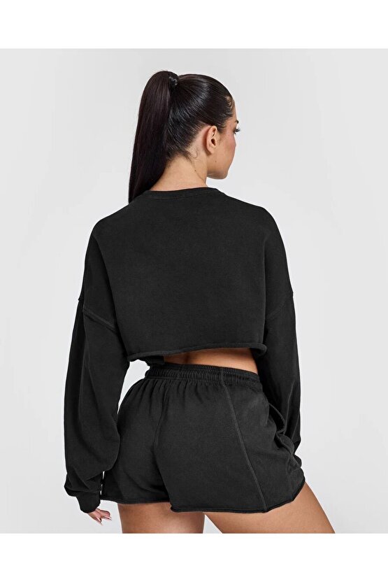 Oneractive Crop Sweatshirt Siyah