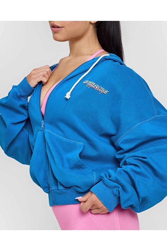 Oneractive Fermuarlı Sweatshirt Okyanus Mavisi