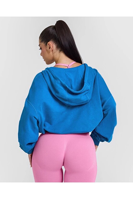 Oneractive Fermuarlı Sweatshirt Okyanus Mavisi