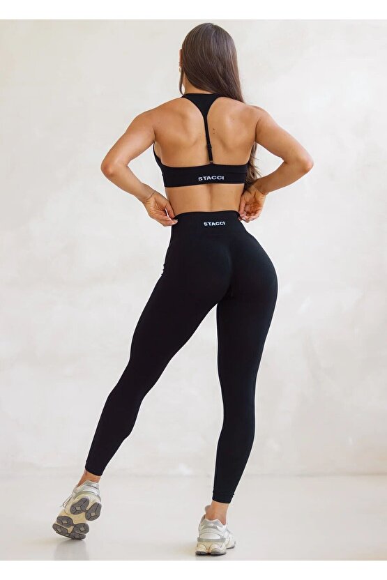 Stacci Seamless Yüksek Bel Spor Tayt - Siyah