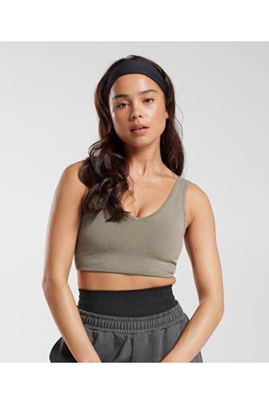Gymshark Rest Day Bralet Haki Grisi