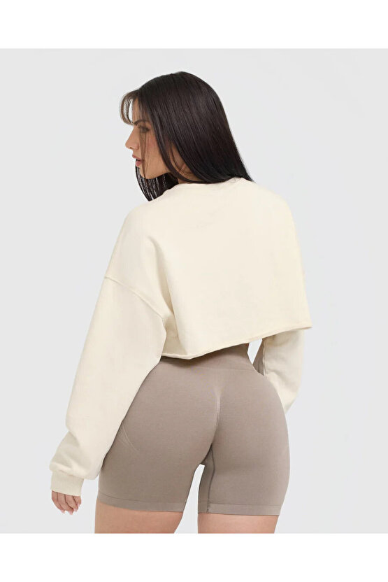 Oneractive Crop Sweatshirt Krem