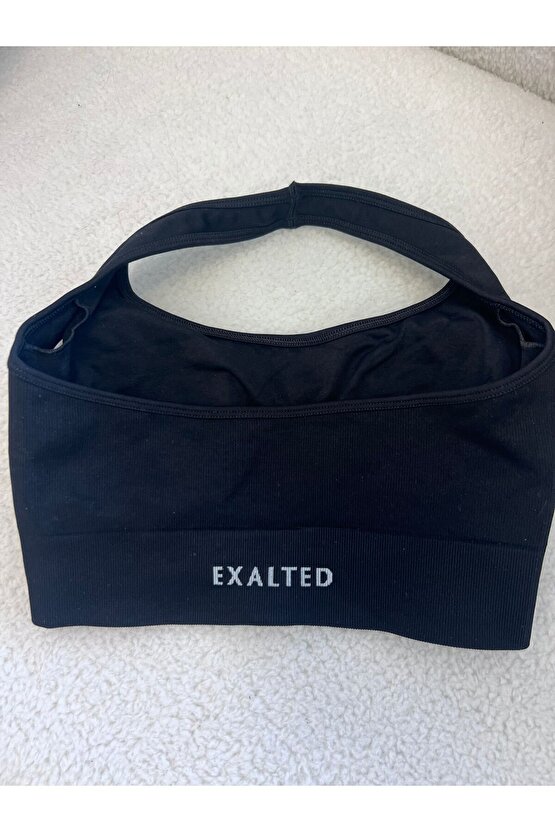 EXALTED Çift Kat Süngerli Strapless Spor Bra - Siyah