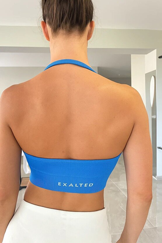 EXALTED Halter Yaka Spor Bra - Canlı Mavi
