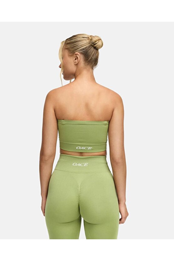 Straplez Sporcu Bra - Yeşil