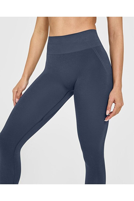 Seamless Yüksek Bel Spor Tayt - True blue