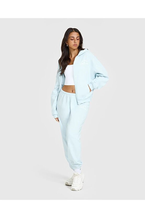 Ice Blue Sweatshirt Oversize Konforu ve Kolej Şıklığı