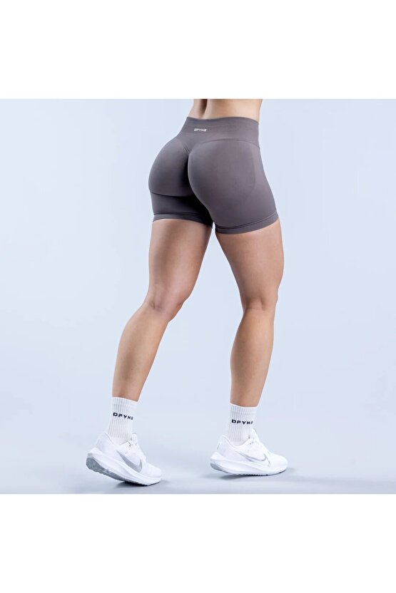 Kadın Seamless Kahverengi Spor Şort