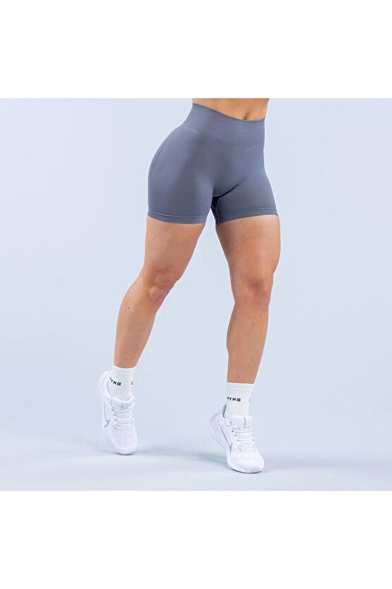 Şekillendirici Seamless Spor Şort - Koyu Taş Grisi