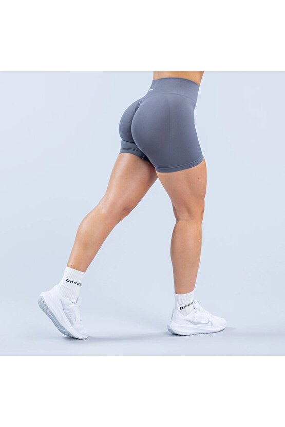 Şekillendirici Seamless Spor Şort - Koyu Taş Grisi
