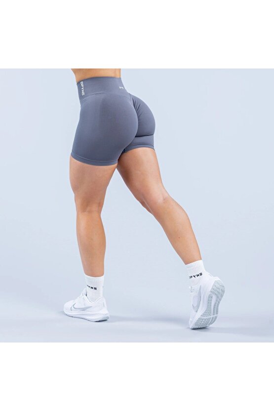Şekillendirici Seamless Spor Şort - Koyu Taş Grisi