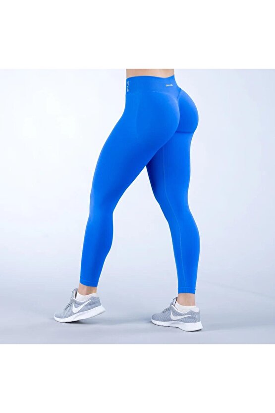Seamless Scrunch Tayt - Elektrik Mavisi