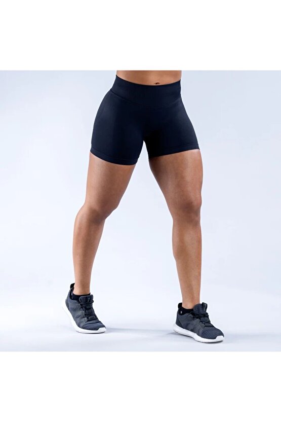 Kadın Siyah Seamless Spor Şort