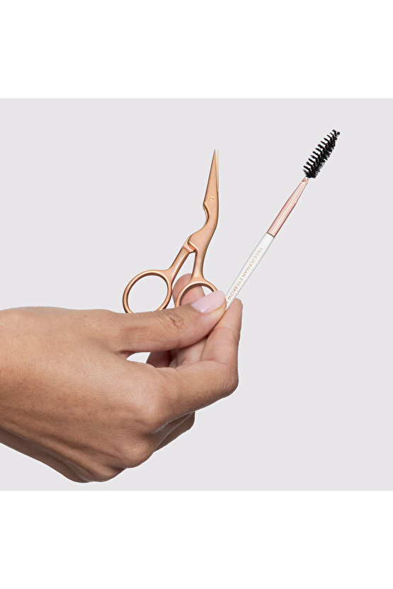 Brow Scissors & Brush Rose Gold - Rose Gold Kaş Makası ve Fırçası