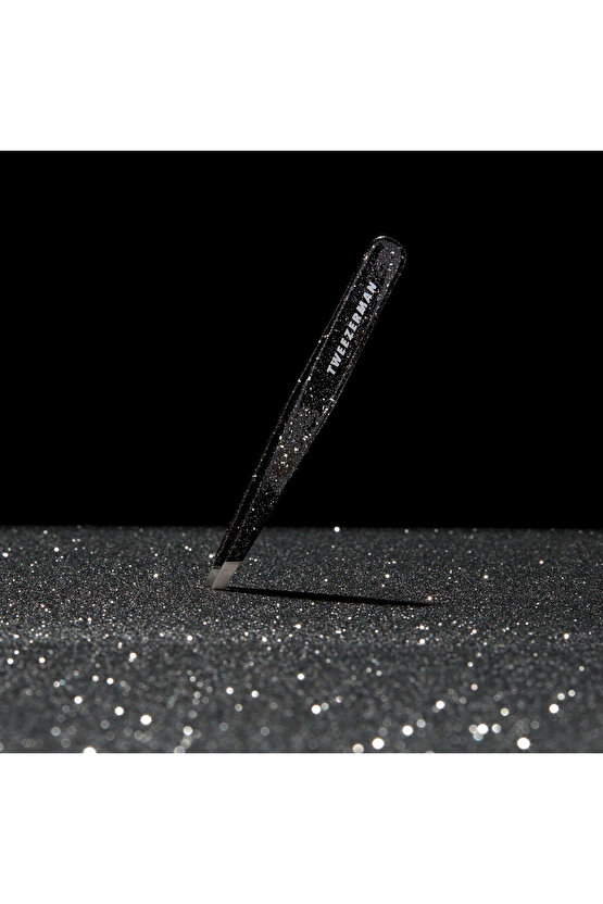 Slant Tweezer Dusted Onyx - Işıltılı Siyah Oniks Cımbız