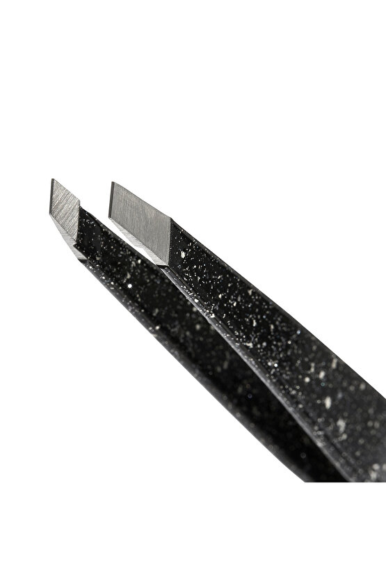 Slant Tweezer Dusted Onyx - Işıltılı Siyah Oniks Cımbız