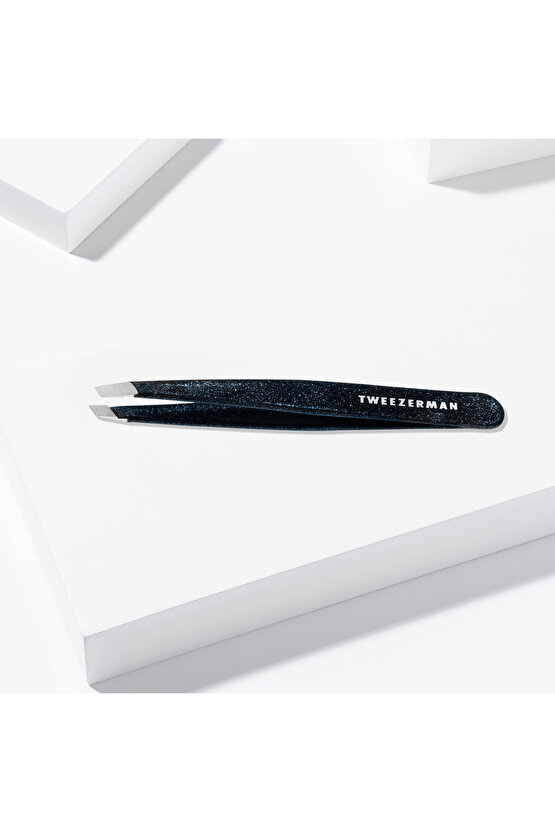 Slant Tweezer Dusted Onyx - Işıltılı Siyah Oniks Cımbız
