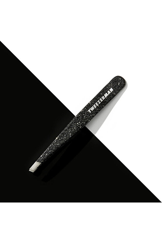 Slant Tweezer Dusted Onyx - Işıltılı Siyah Oniks Cımbız