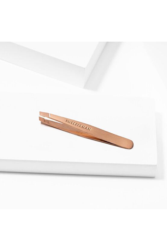 Rose Gold Mini Eğik Uçlu Cımbız